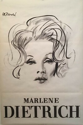 1960s Original Marlene Dietrich Portrait Poster