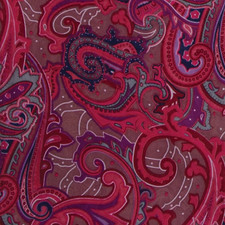 Wyoming Traders Wild Rag Fruit Punch Red Paisley 100 Silk Western Scarf 34.5"