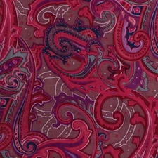 Wyoming Traders Wild Rag Fruit Punch Red Paisley 100% Silk Western Scarf 34.5"