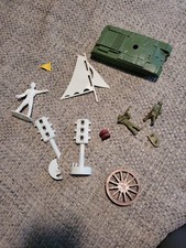 VINTAGE TOY PARTS LOT ACCESSORIES ASSORTED MIXED WHEELS FLAGS SAILS MAGNETS