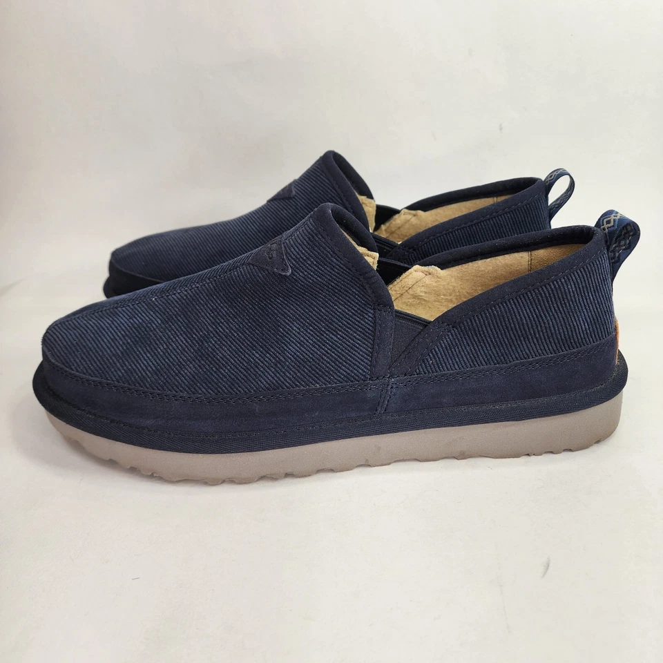 Chinelos masculinos de veludo/lã UGG azul safira escura Romeu EUA 11 EUR 44 - Imagem 3 de 4