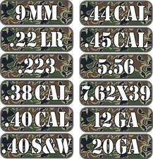 Camo Style 1 Ammo Can Vinyl Decals - Pick Your Caliber Get 2 Decals