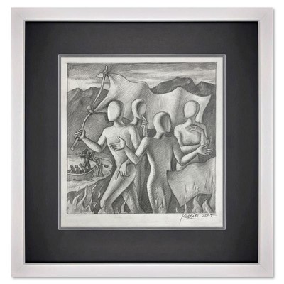 Mark Kostabi ''Dante's Dream'' Framed Original Art Hand Signed