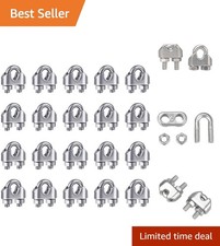 20PCS 1/8 Inches M3 Stainless Steel Wire Rope Cable Clip Clamp