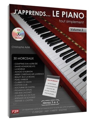 J'apprends le Piano... tout simplement Vol 2 Christophe Astié Book and CD Piano