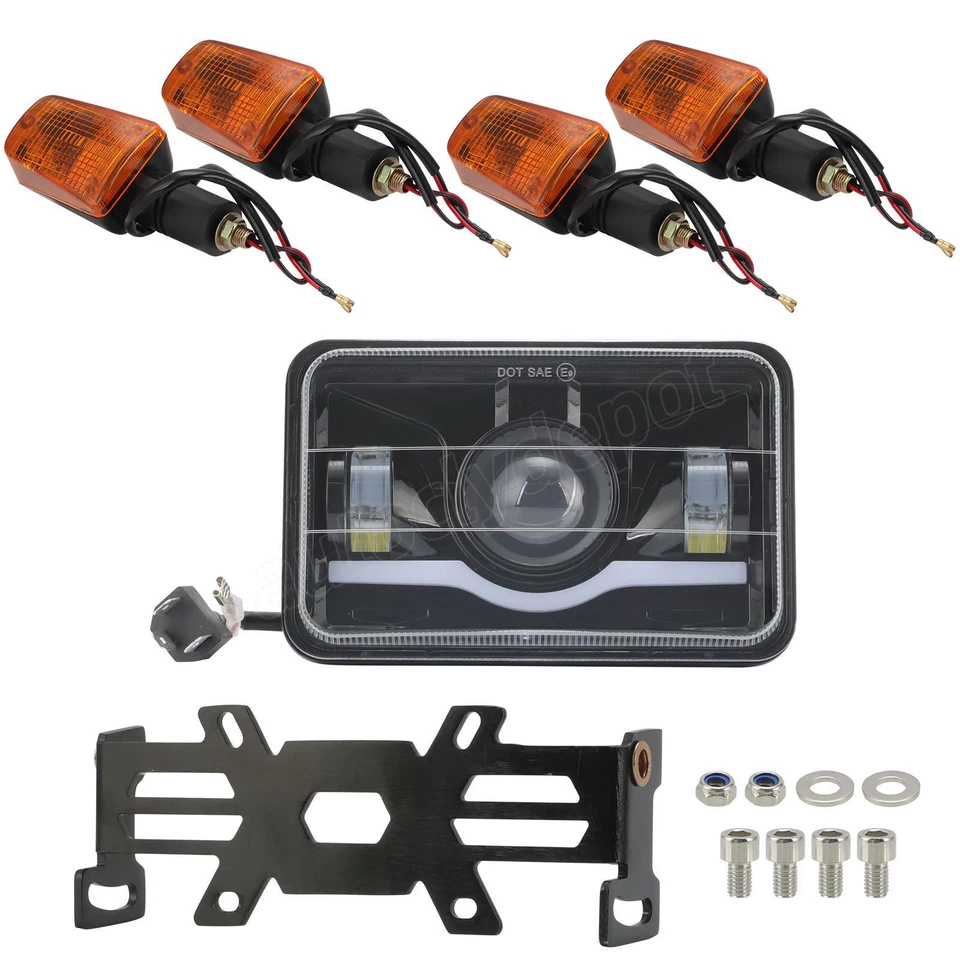 LED Headlight Bracket Kit For Suzuki DR125 DR200 DR350S with Turn Signals Lamps Foto 3 de 4