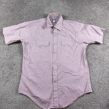 Rockmount Ranch Wear Shirt Mens Medium Red Striped Pearl Snap Sawtooth Yoke