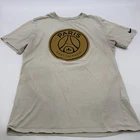 Paris Soccer The Nike Tee T-shirt Men L White Graphic Print 100% Cotton.#49108