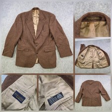 Vintage Ralph Lauren Blazer Mens 42 Brown Herringbone Tweed Sport Coat Jacket