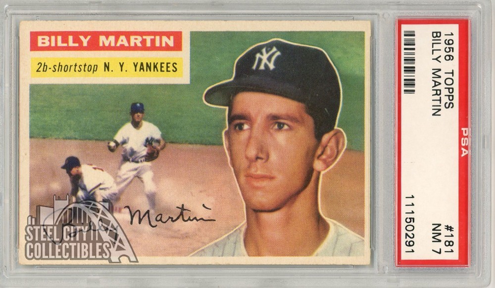 Billy Martin 1956 Topps Card #181 PSA 7 NM