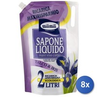 8X Bundle Mil Mil Seife Sack 2000 Ml Talc Iris