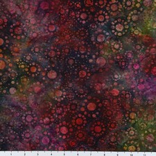 1 Yard Cut Lunn Double Dots Batik 100 Cotton 020 Cranberry Red Green Black