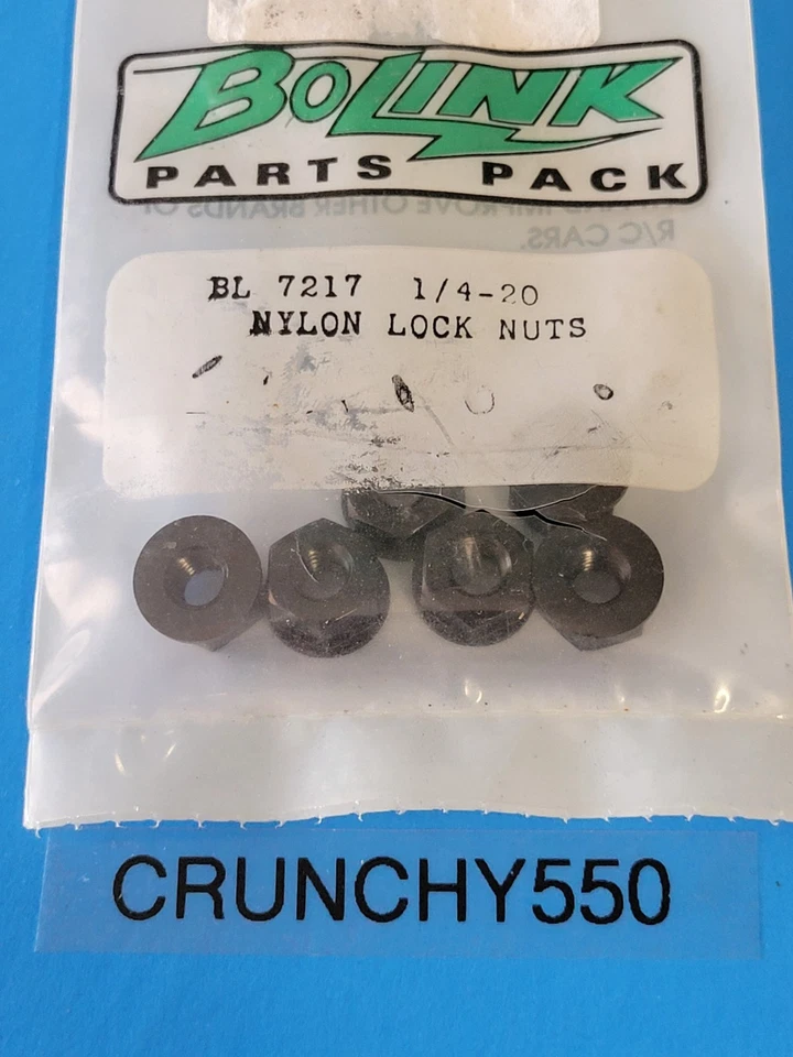 Vintage Bolink BL-7217 Nylon Lock Nuts Black (6) 1/4-20 RC Part - Image 2 of 3