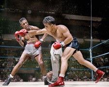 Jake Lamotta & Sugar Ray Robinson Colorized 8x10 Print-FREE SHIPPING