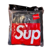 Supreme Hanes Black Crew Socks 4 Pair Package 6-12 See Pictures New and Sealed