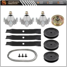 YTH 180 46" LAWN MOWER DECK REBUILD KIT SPINDLES BLADES BELT PULLEYS