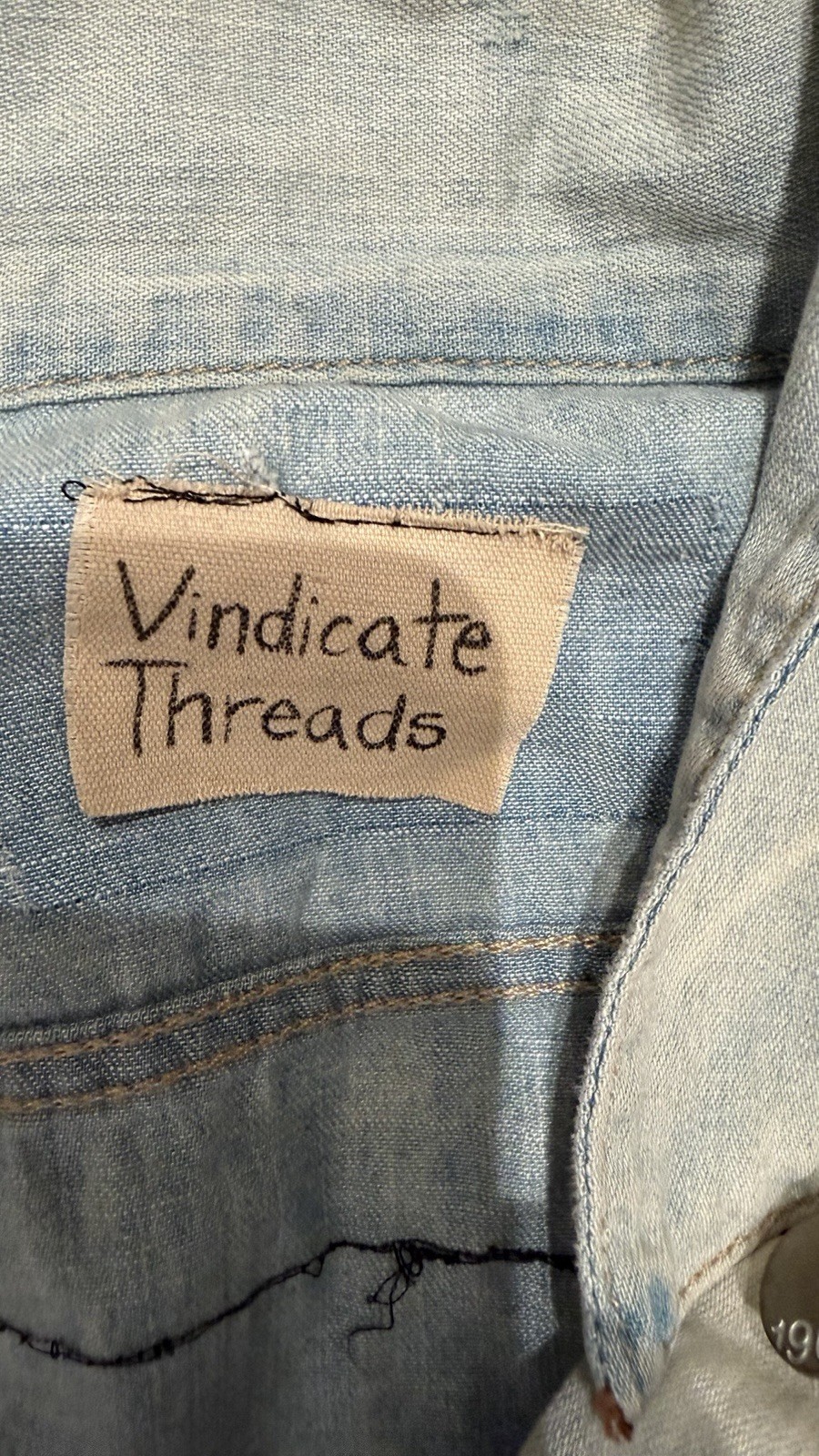 Vindicate Threads Light Blue Collared Jean Jacket… - image 2