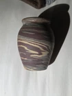 Vintage Niloak Mission Swirl Hand Made Art Pottery Brown Blue 3.5” Vase Signed