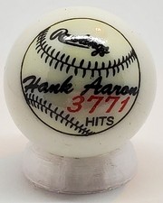 Hank Aaron Glass 1" Logo Marble w/ Stand