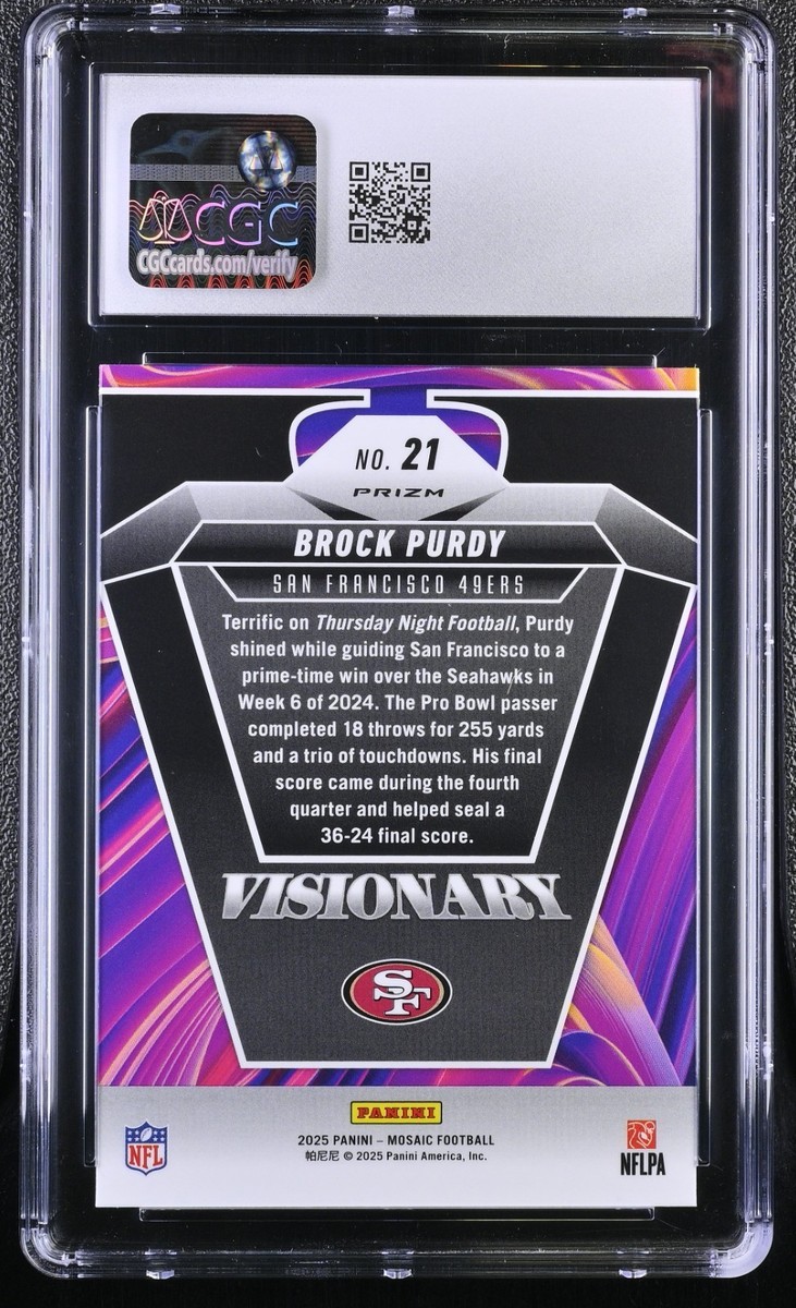 2025 Panini Mosaic - Visionary Brock Purdy #21 for sale online | eBay