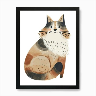 Ragamuffin Katze Clipart Illustration gerahmt Wandbild Poster Leinwanddruck Bild