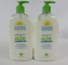 Lot of 2 Ocean Potion After Sun Lotion with Aloe Ultra-Lite Formula 20 fl oz