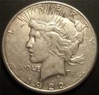 1922-S Peace Dollar - Coin Has Been Circulated