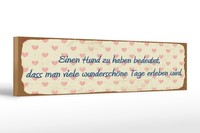 Holzschild Spruch 46X10 Cm Hund Haben Bedeutet Schild