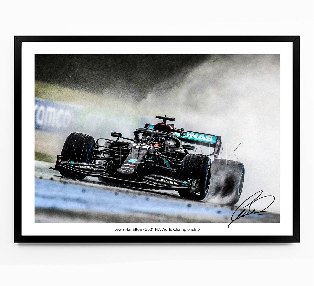 LEWIS HAMILTON SIGNED PRINT PHOTO POSTER 2021 FRAMED F1 FORMULA - Main Image