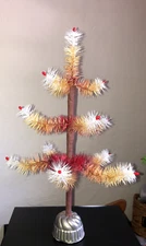 Goose Feather Christmas Tree 19" Tall Table Top Decoration  ~Vintage Metal Mold