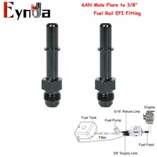 2PCS 6AN AN6 EFI Fuel Adapter Fitting to 3/8" Male GM Quick Connect LS Black