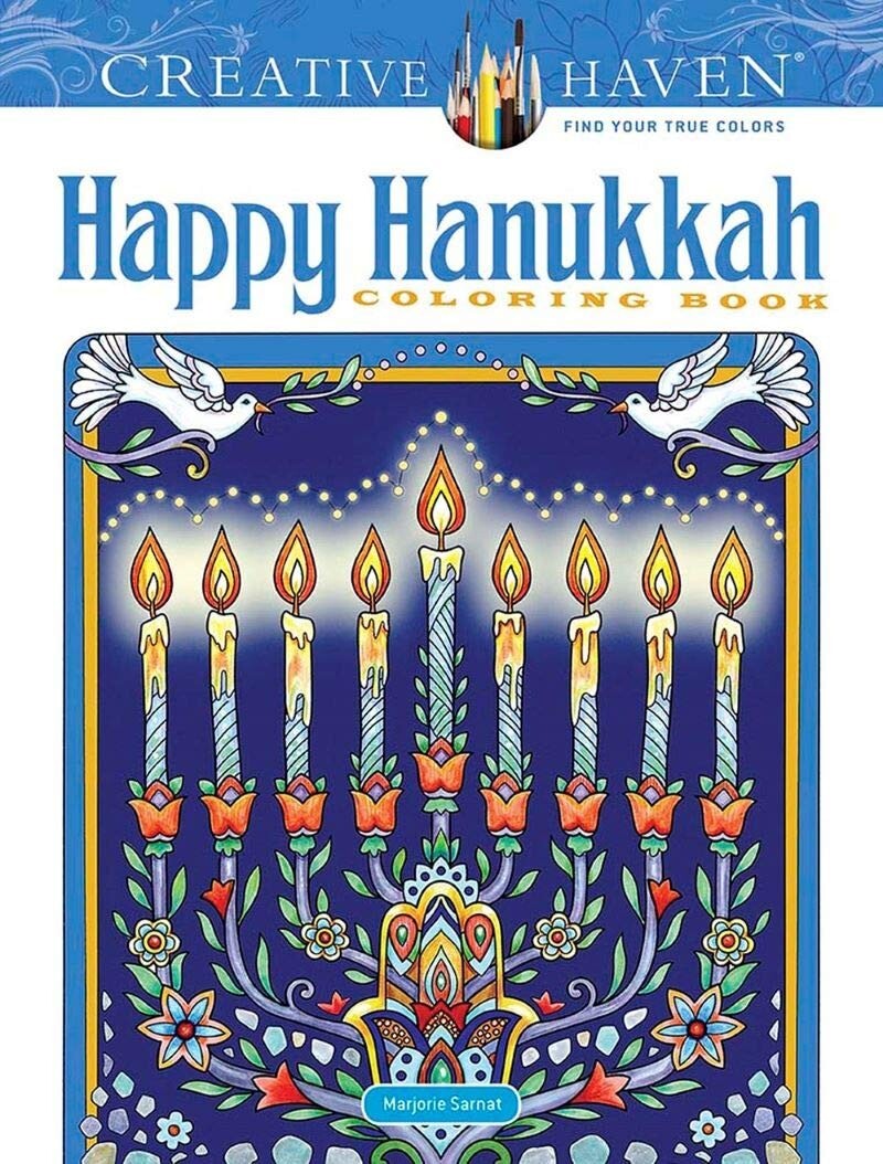 Happy Hanukkah Advanced Colouring Book New Paperback Creative Haven