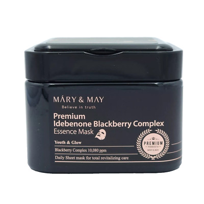 MARY&MAY Premium Idebenone Blackberry Complex Essence Mask 250g (20ea) K-Beauty