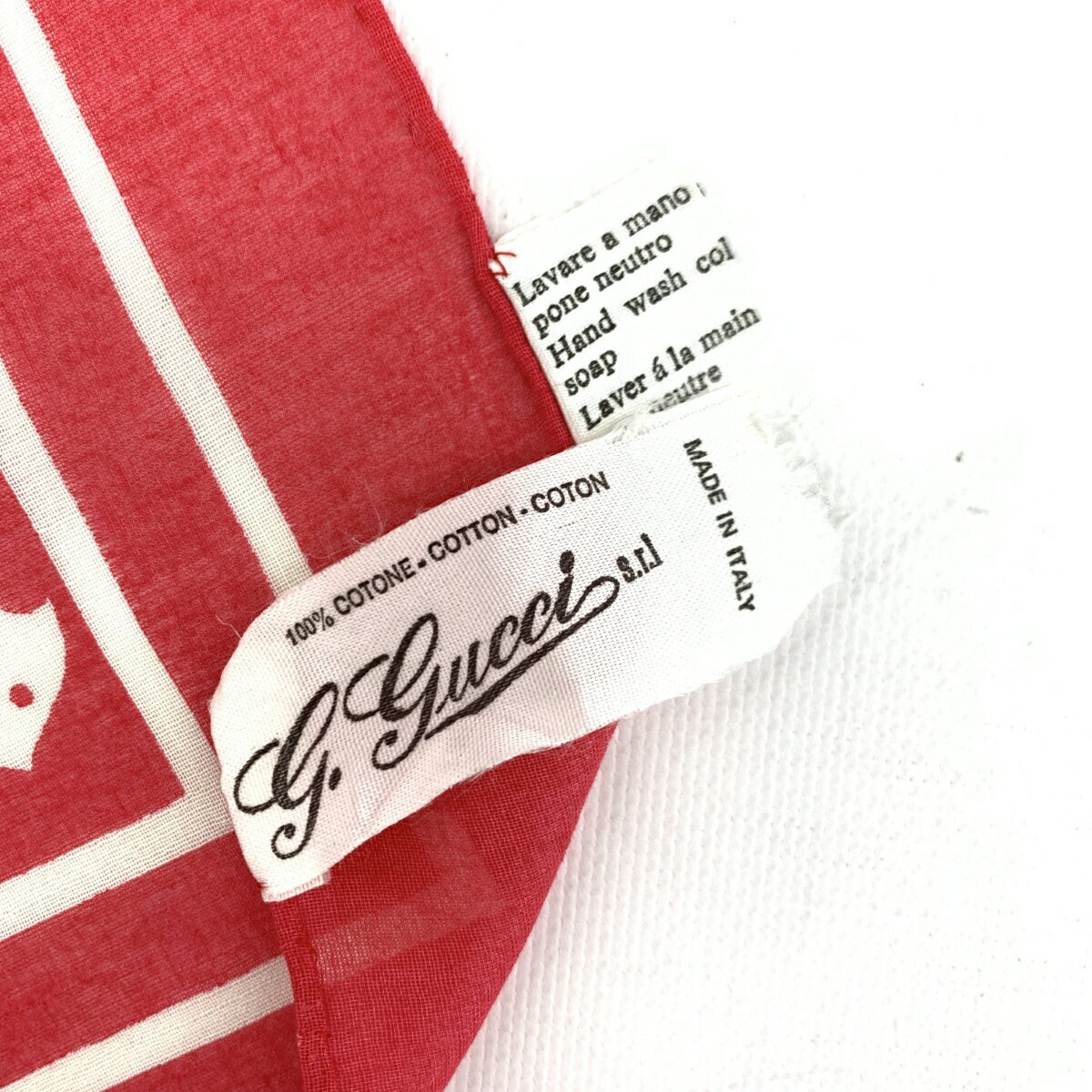 Gucci large scarf cotton Scarf 84cm 33″ GUCCI fish logo red eBay