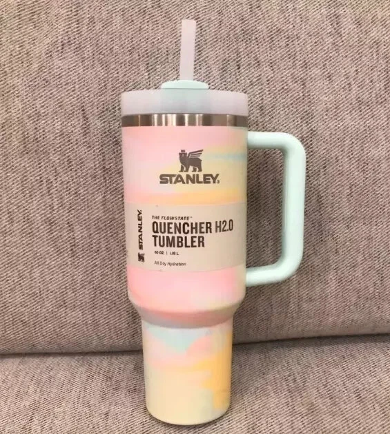 40oz Stanley Quencher H2.0 Tumbler Warm Serene Brushstrokes Taylor Swift Cup - Image 2 of 4