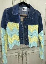 The Morgan Factory Crochet Jacket Medium Festival Up Cycle Boho Hippie A4