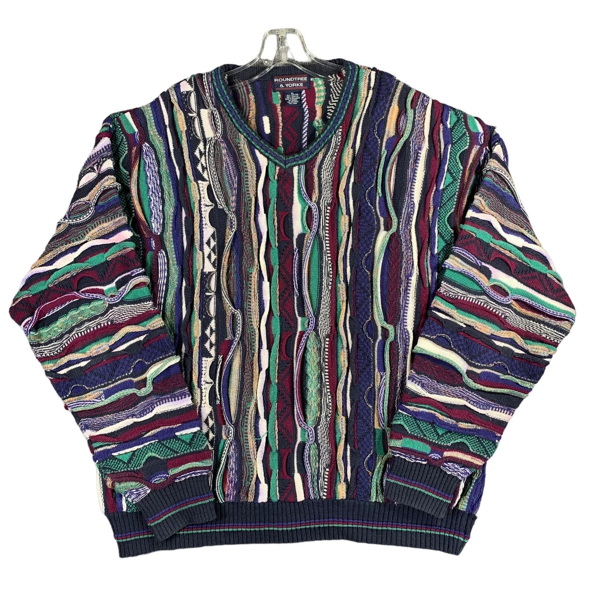 Vintage Roundtree u0026amp; Yorke Coogi Style Sweater Men's XL Biggie Hip Hop  Dad Cosby | eBay