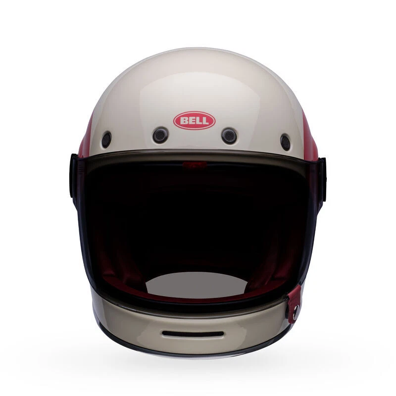 bell bullitt full face motorcycle helmet cream red Bell Bullitt Motorcycle Street Full Face Helmet TT Vintage White/Oxblood