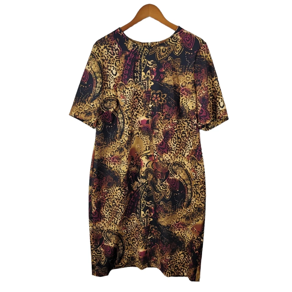 Vestido Jones Studio Talla Grande 1X Funda Profesional Estampado Animal Evento Foto 2 de 4