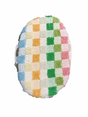 Spa April Bath/Shower Checkered Multicolored Bath Oval Sponge
