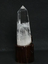 A3990-1134g Natural White crystal Quartz Crystal obelisk wand Point Healing