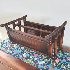 Pier 1 Imports Bamboo Wood Magazine Rack/Newspaper Caddy Vintage 20"x 10"x 12"