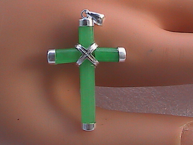 925 Green Jade Cross Pendant | eBay
