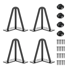 4PCS Hairpin Table Legs 6 Inch, 1/2'' 3 Solid Steel Rods, 900lbs Load Capacity