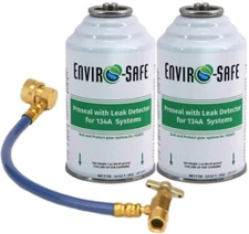 Pro Seal, Stop Leak w/ R 134a Leak Detector Dye + R 134a Charging Hose - 2 Cans