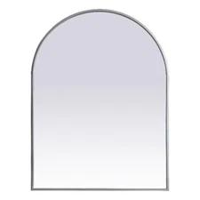 Elegant Decor Ayra 27x36" Arch Modern MDF Wood/Iron Mirror in Silver