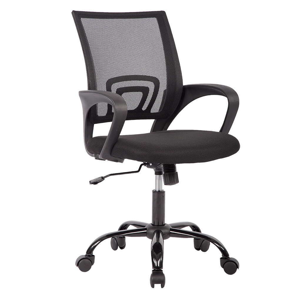Mid Back Adjustable Rolling Office Chair – Black (Set of 2)-image