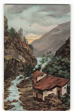Postcard Homes by the rivers edge nice nature scene VTG VPC03.