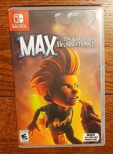 Max: The Curse of Brotherhood (Nintendo Switch, 2018) Sticker Residue On Front