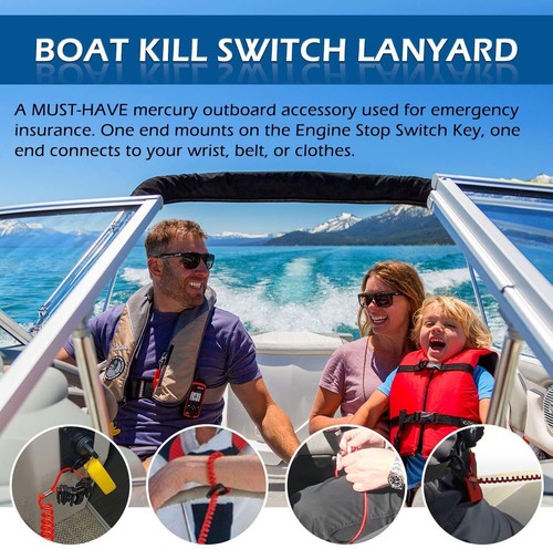 Boat Kill Switch Safety Lanyard 8M0092849 for Mercury Mercruiser Outboard Motor - Picture 6 of 19
